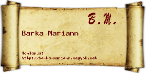 Barka Mariann névjegykártya